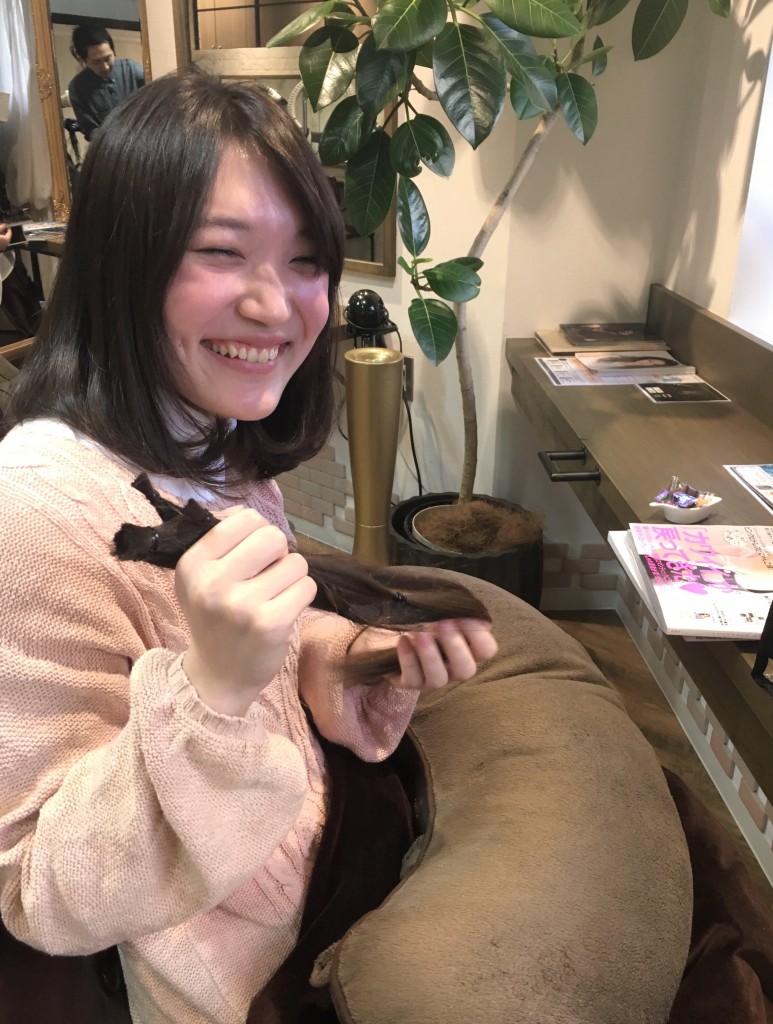 池袋美容室ヘアドネーションラベージュカラーボブ