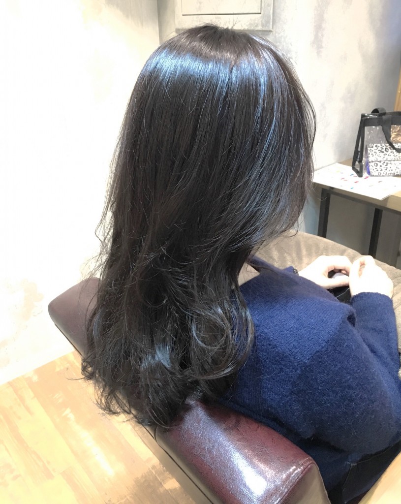 池袋美容室アッシュグレージュカラー暗髪